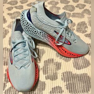 Brooks Light Blue and vibrant Coral Gradient 3D-Printed Midsole Running Shoes